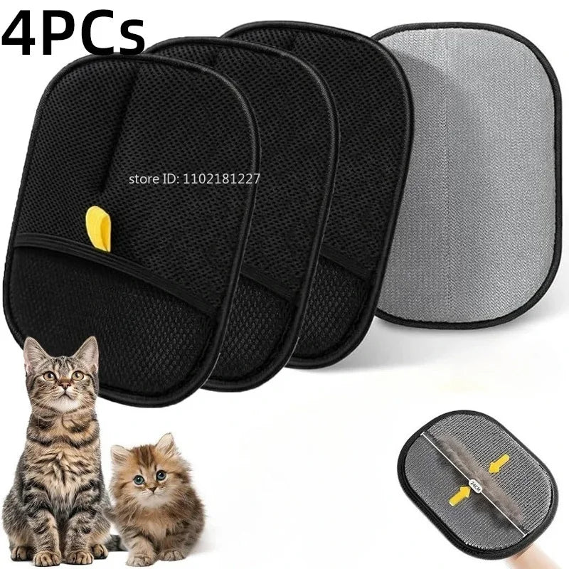 Pet Hair Removal Gloves – Double-Sided Reusable Grooming & Cleaning Gloves for Dogs & Cats
