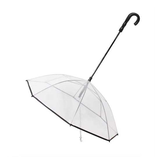 Pet Umbrella Leash for Small Dogs & Cats – Rainproof & Snowproof Adjustable Doggy Umbrella