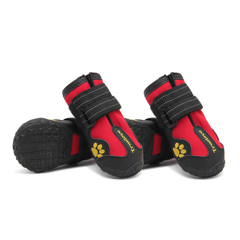 Waterproof Non-Slip Dog Shoes – Adjustable Reflective Pet Boots for Large Dogs