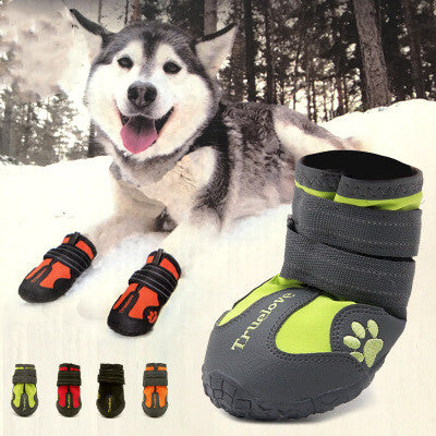 Waterproof Non-Slip Dog Shoes – Adjustable Reflective Pet Boots for Large Dogs