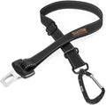 Universal Dog Car Seat Belt - Premium Safety Harness for Pets | Durable Human Seatbelt Material & All-Metal Hardware | Adjustable Length | Exceeds Safety Standards (Black)