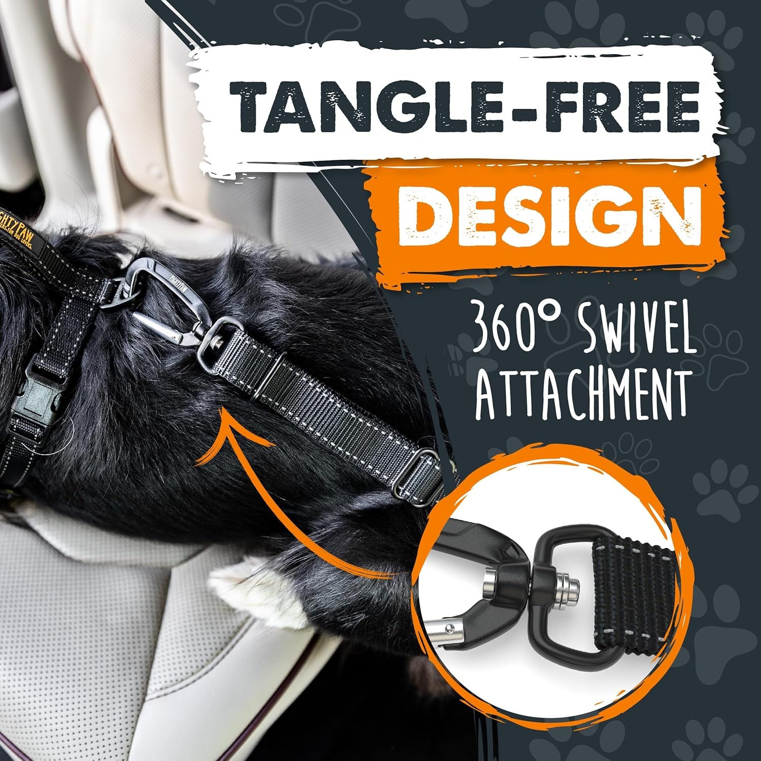 Universal Dog Car Seat Belt - Premium Safety Harness for Pets | Durable Human Seatbelt Material & All-Metal Hardware | Adjustable Length | Exceeds Safety Standards (Black)
