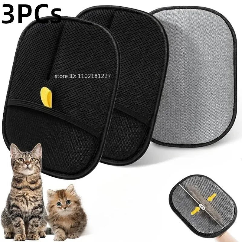 Pet Hair Removal Gloves – Double-Sided Reusable Grooming & Cleaning Gloves for Dogs & Cats