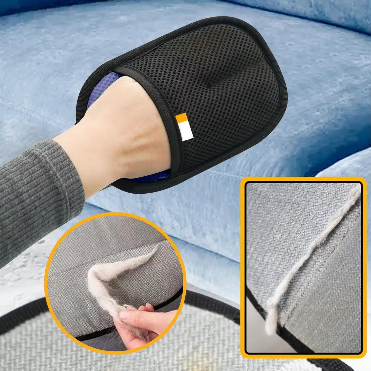 Pet Hair Removal Gloves – Double-Sided Reusable Grooming & Cleaning Gloves for Dogs & Cats