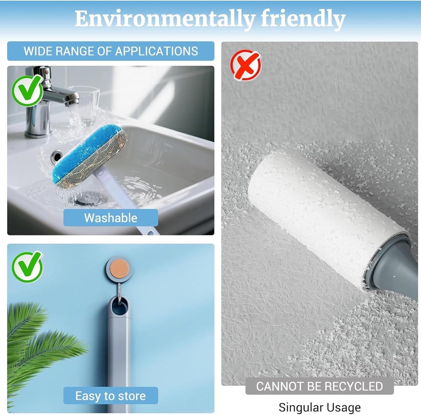 4-in-1 Reusable Pet Hair Remover Brush – Dog & Cat Fur Cleaner for Couch, Carpet & Bedding