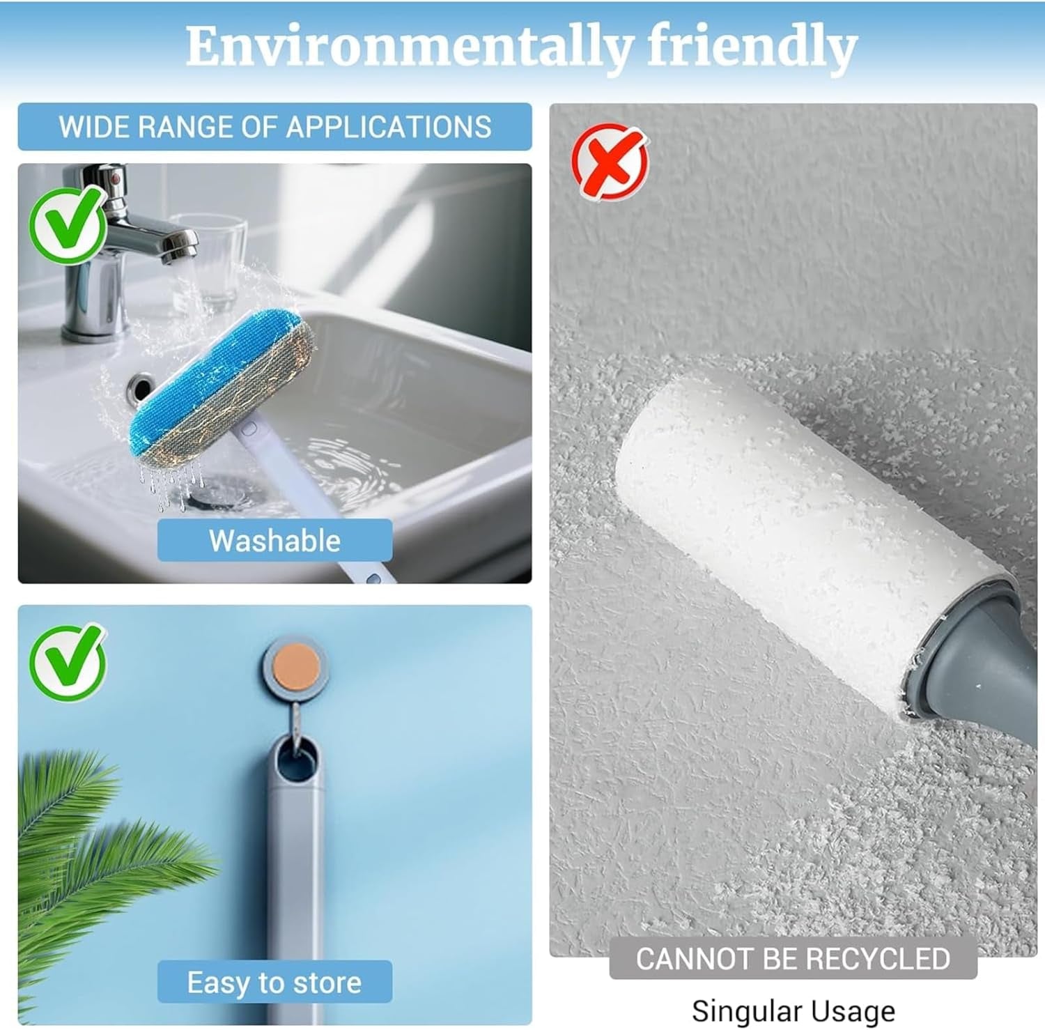 4-in-1 Reusable Pet Hair Remover Brush – Dog & Cat Fur Cleaner for Couch, Carpet & Bedding