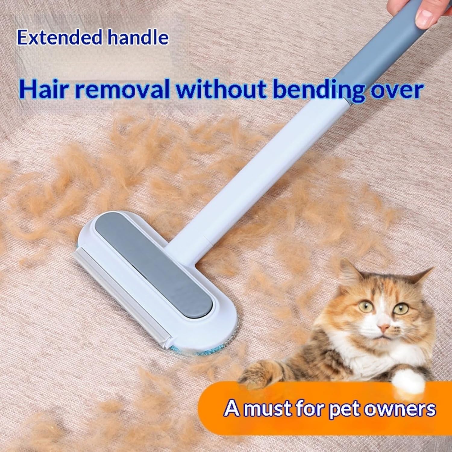 4-in-1 Reusable Pet Hair Remover Brush – Dog & Cat Fur Cleaner for Couch, Carpet & Bedding