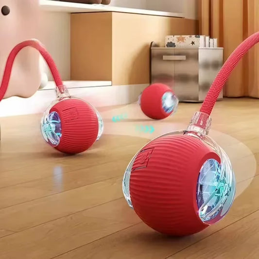Interactive pet Ball Toy with Tail – Rechargeable Smart Rolling Ball Automatic Pet Toy