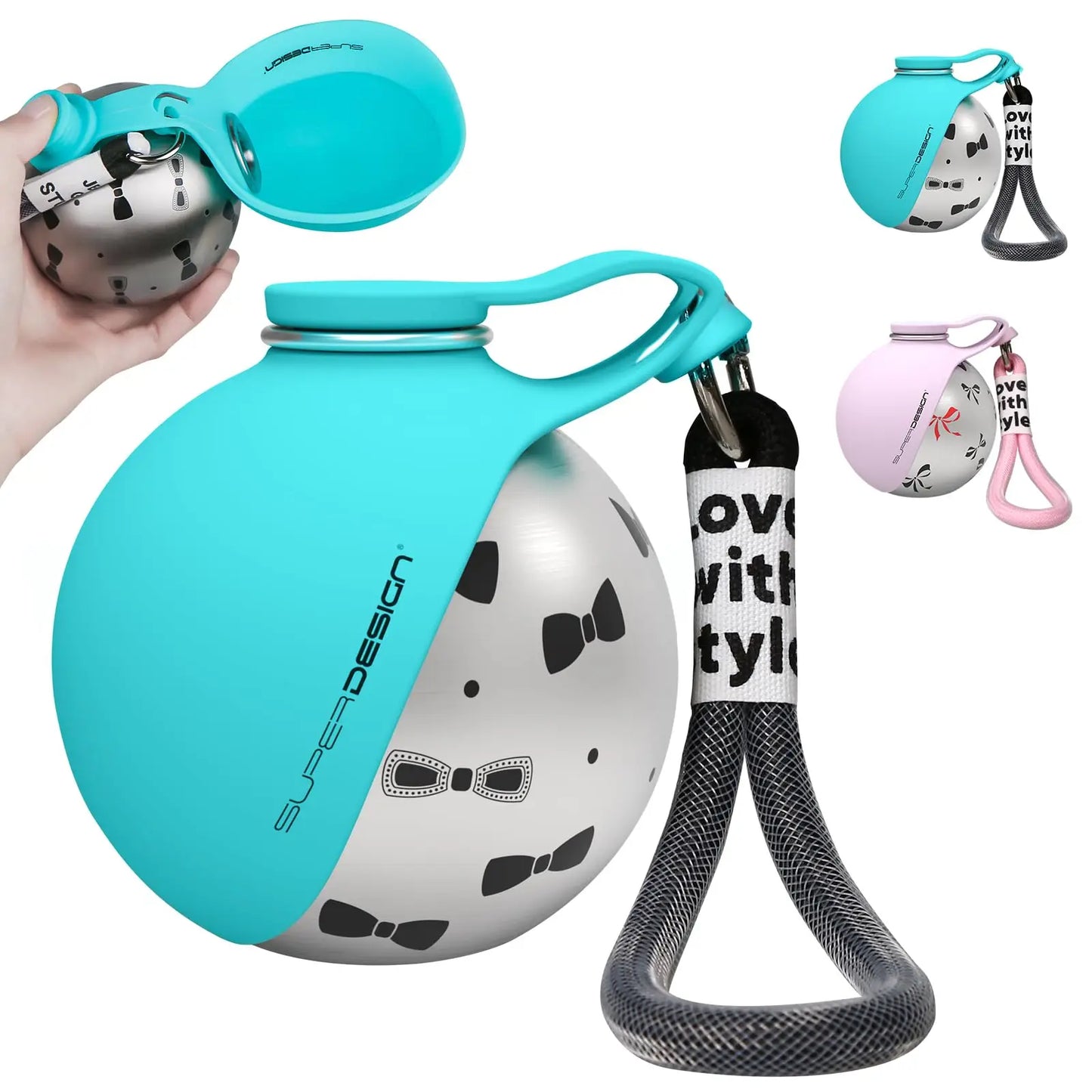 2-in-1 Portable Dog Water Bottle – Leak-Proof Travel Bowl (Stainless Steel)