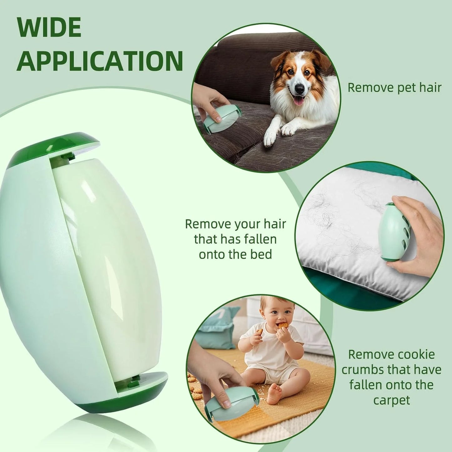 Reusable Washable Lint Roller – Strong Adhesive Gel Pet Hair Remover for Clothes & Furniture