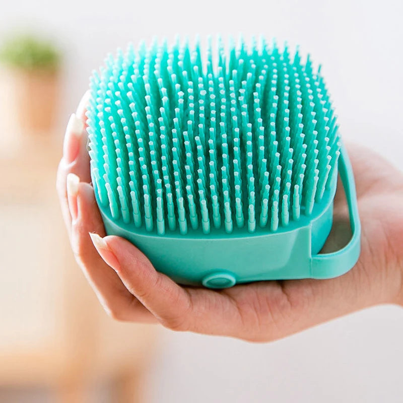 Silicone Pet Bath Brush – Shampoo Massage Grooming Brush for Dogs & Cats