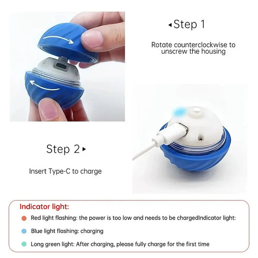 Automatic Interactive Dog Ball – USB Rechargeable Moving Dog Toy