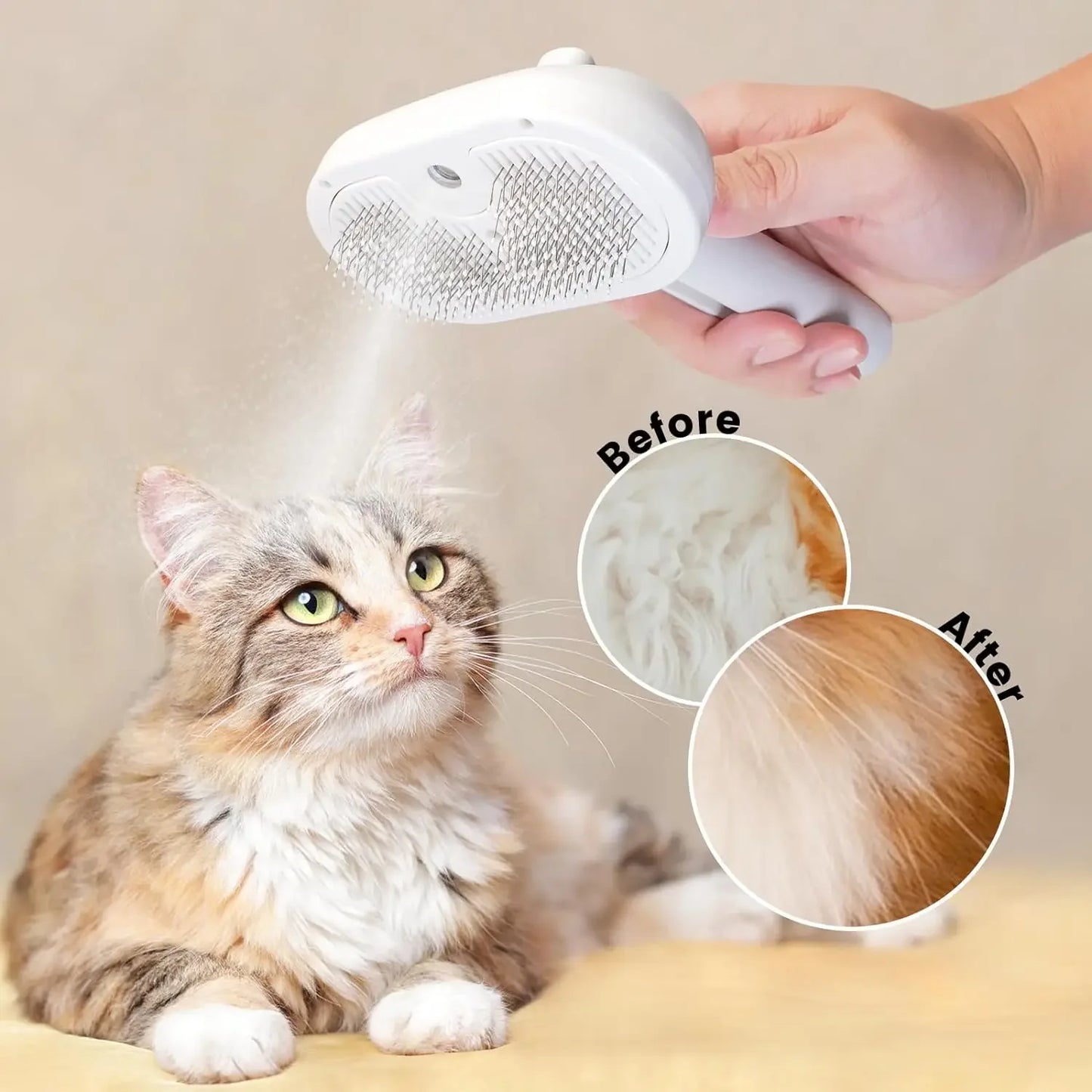 Steam Pet Grooming Brush – Spray Hair Removal Comb for Dogs & Cats