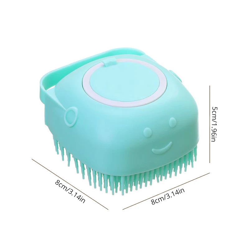 Silicone Pet Bath Brush – Shampoo Massage Grooming Brush for Dogs & Cats