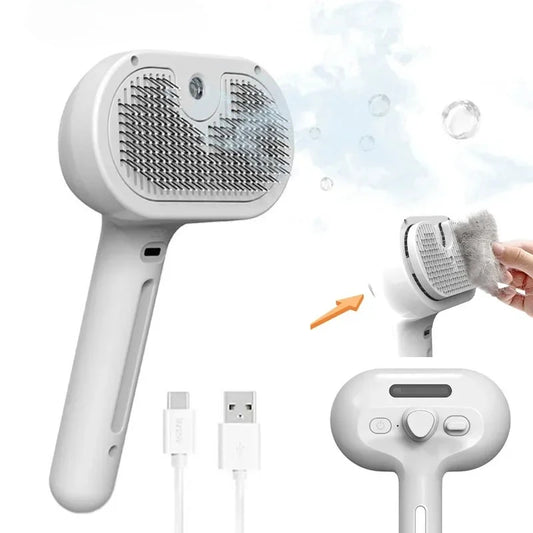 Steam Pet Grooming Brush – Spray Hair Removal Comb for Dogs & Cats