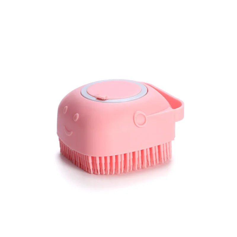 Silicone Pet Bath Brush – Shampoo Massage Grooming Brush for Dogs & Cats