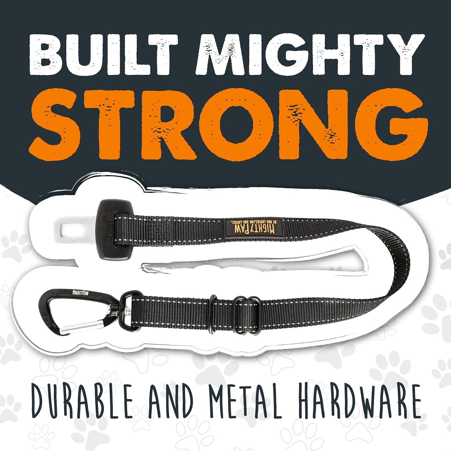 Universal Dog Car Seat Belt - Premium Safety Harness for Pets | Durable Human Seatbelt Material & All-Metal Hardware | Adjustable Length | Exceeds Safety Standards (Black)