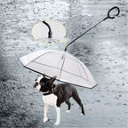 Pet Umbrella Leash for Small Dogs & Cats – Rainproof & Snowproof Adjustable Doggy Umbrella