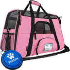 Airline-approved pet carrier in pink – soft-sided travel bag for cats and small dogs