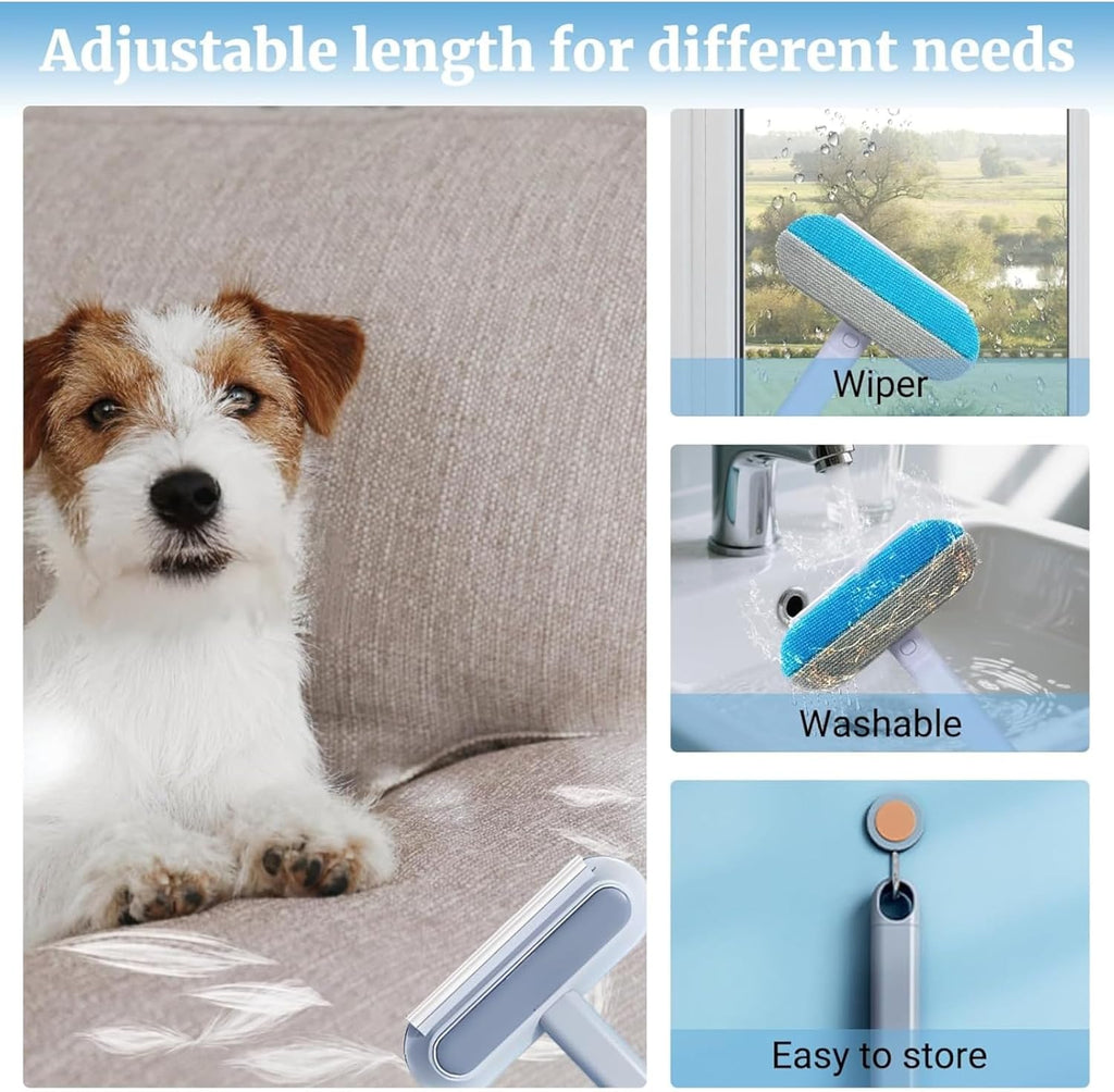 4-in-1 Reusable Pet Hair Remover Brush – Dog & Cat Fur Cleaner for Couch, Carpet & Bedding