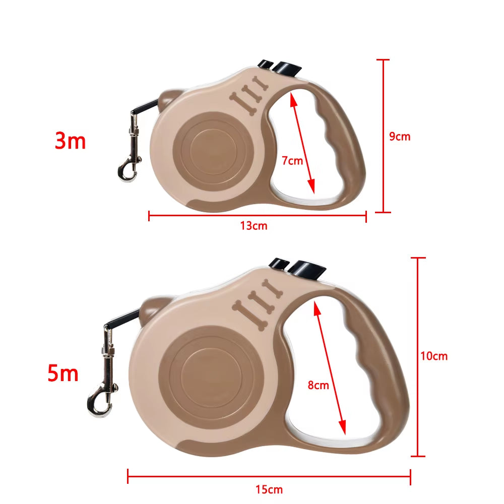 Retractable Dog Leash 3M / 5M – Strong Nylon Automatic Leash for Small, Medium & Large Dogs