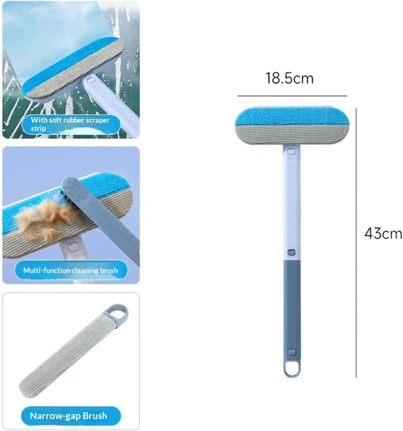 4-in-1 Reusable Pet Hair Remover Brush – Dog & Cat Fur Cleaner for Couch, Carpet & Bedding