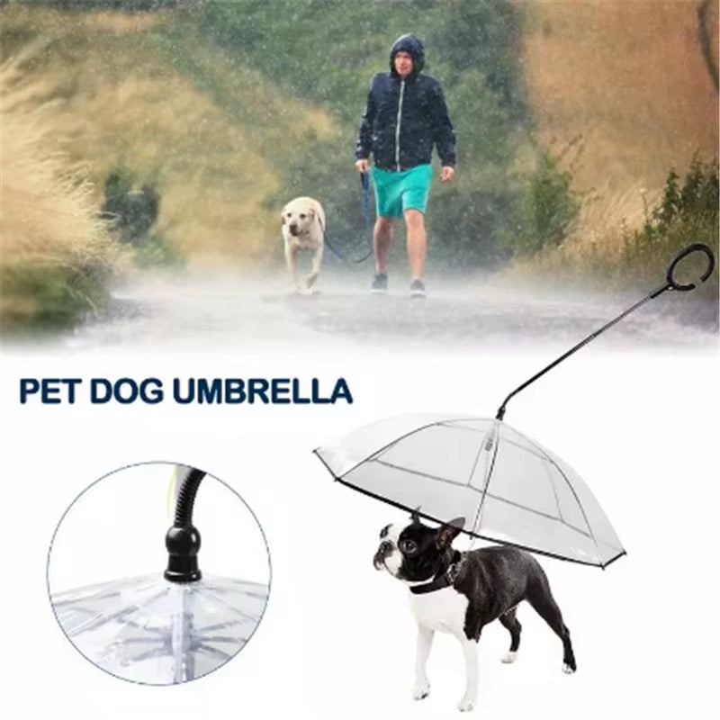 Pet Umbrella Leash for Small Dogs & Cats – Rainproof & Snowproof Adjustable Doggy Umbrella