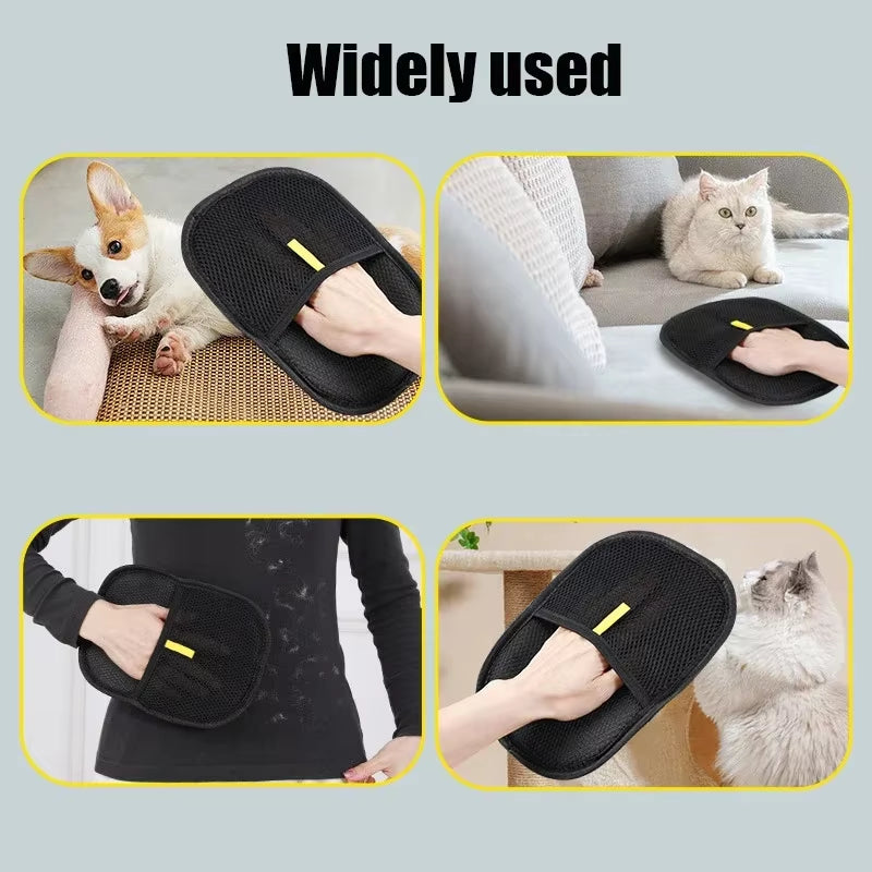 Pet Hair Removal Gloves – Double-Sided Reusable Grooming & Cleaning Gloves for Dogs & Cats
