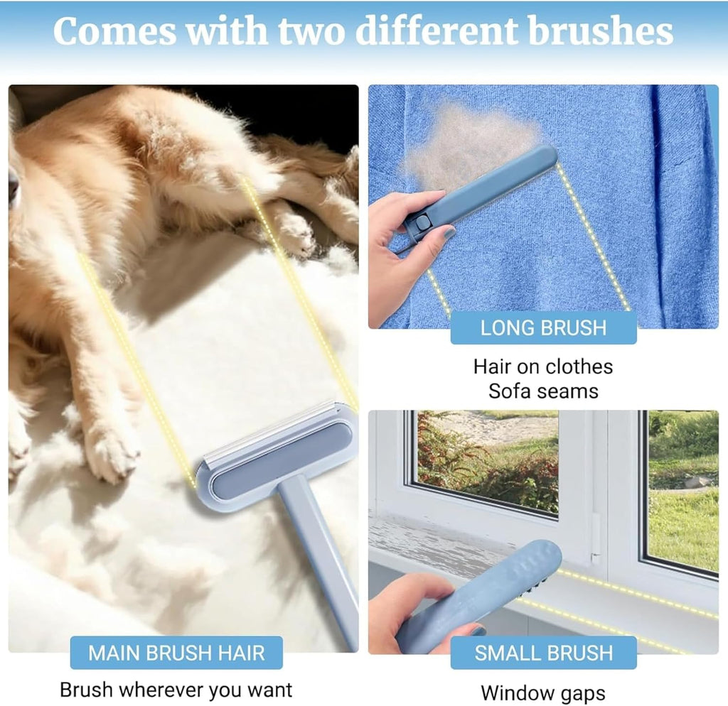 4-in-1 Reusable Pet Hair Remover Brush – Dog & Cat Fur Cleaner for Couch, Carpet & Bedding